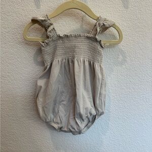 Quincy Mae Smocked Striped Baby Romper
